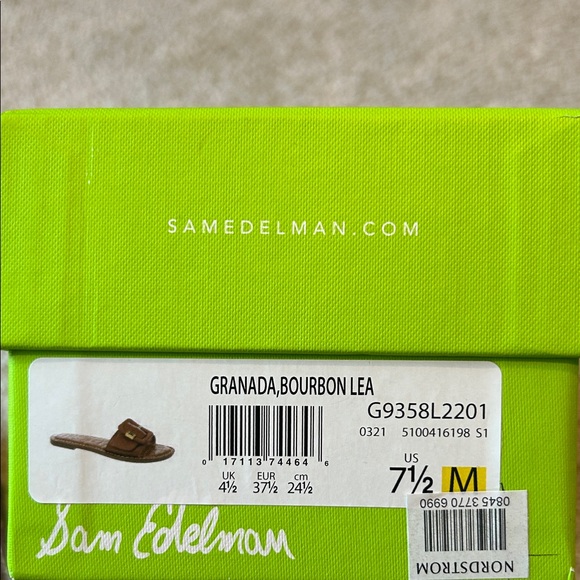 Sam Edelman Granada Brown Buckle Slide Sandals w/box - Picture 2 of 4